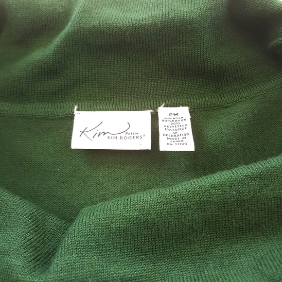 Kim Roger's Petite Hunter Green Sweater - Picture 3 of 8